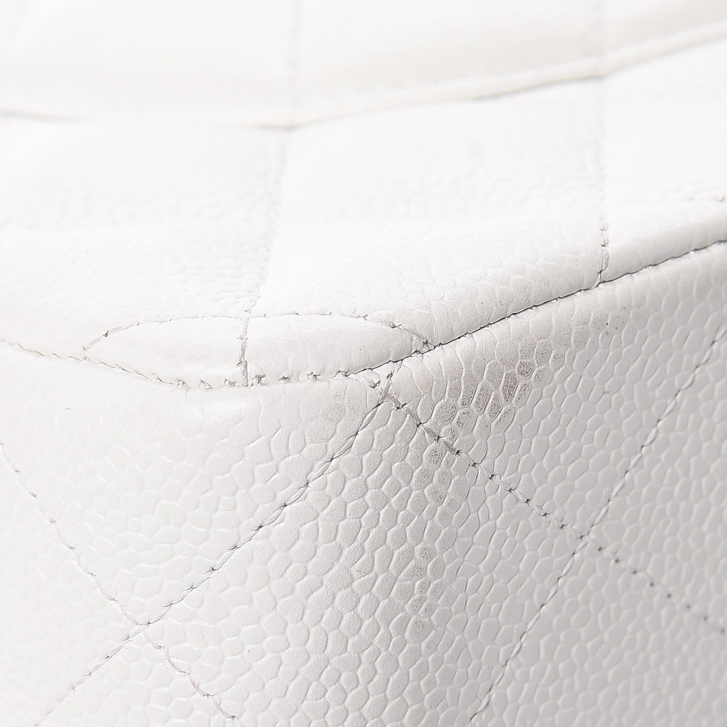 Chanel Caviar Quilted Jumbo Double Flap White 14 of 16