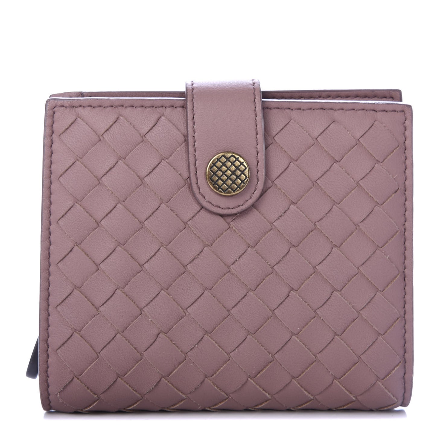 Nappa Intrecciato French Compact Wallet Violet