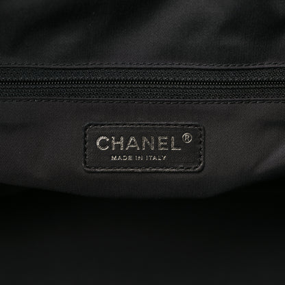 Chanel Coated Canvas Quilted Large Paris Biarritz Tote Black 7 of 10