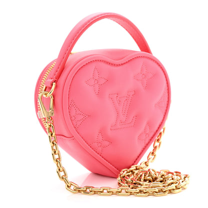 Louis Vuitton Calfskin Embroidered Monogram Pop My Heart Bag Pouch Dragon Fruit Pink 3 of 9