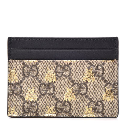 Gucci GG Supreme Monogram Bees Card Holder Black 1 of 6