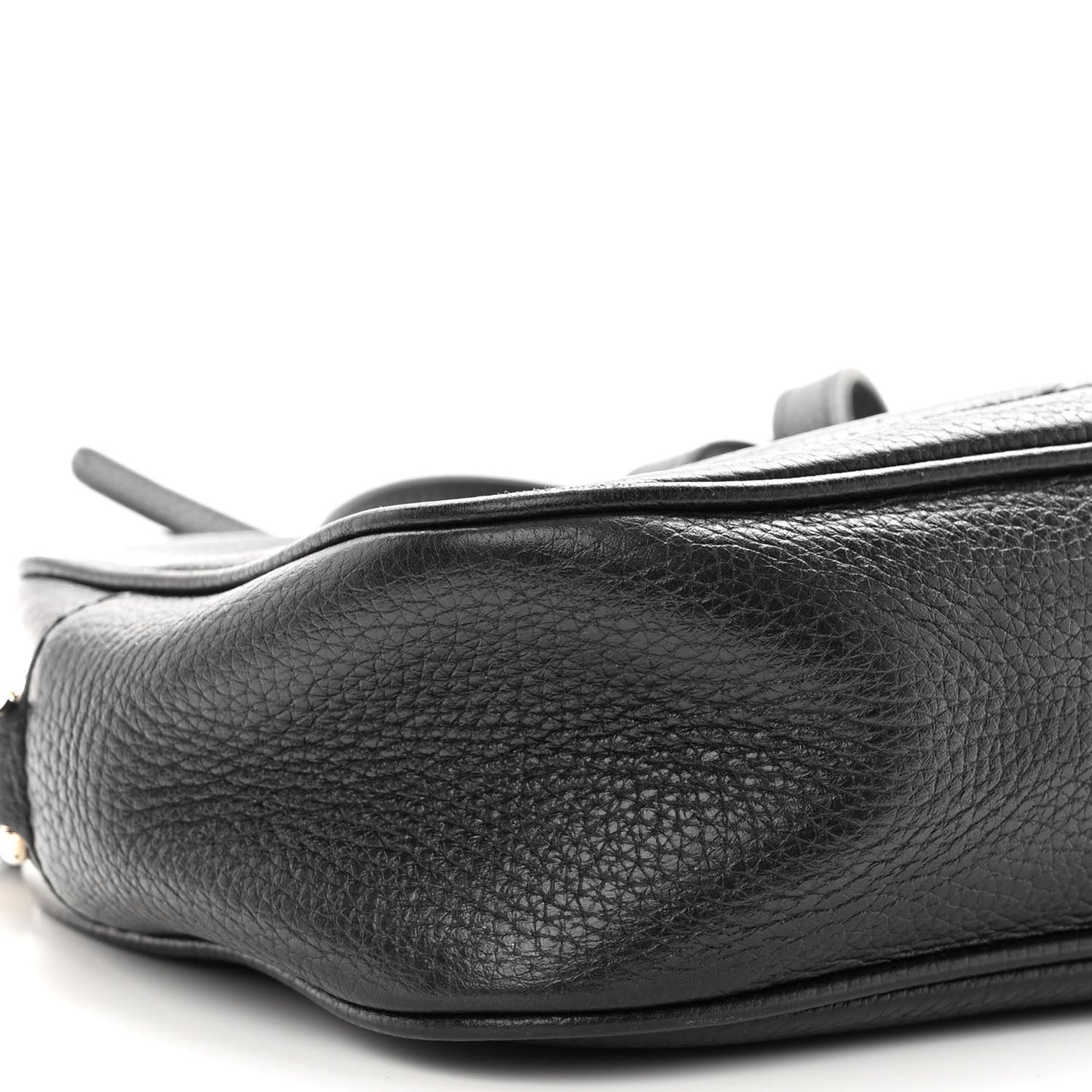 Pebbled Calfskin Small Soho Disco Bag Black