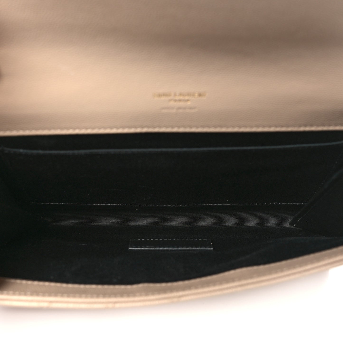 Grain De Poudre Textured Mixed Matelasse Triquilt Monogram Clutch Dark Beige