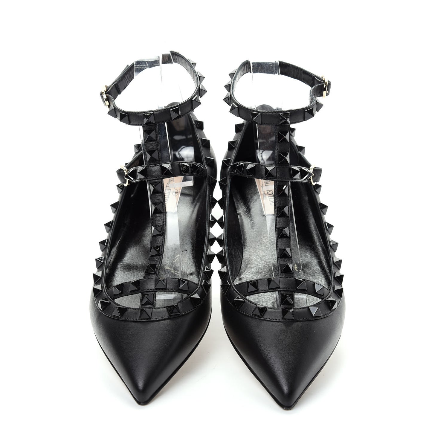 Nappa Rockstud Cage Ballerina Flats 39 Black