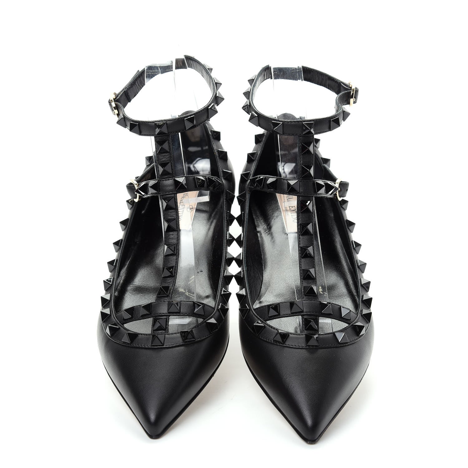 Valentino Garavani Nappa Rockstud Cage Ballerina Flats 39 Black 5 of 9