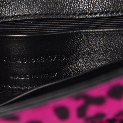 Saint Laurent Pony Hair Calfskin Monogram Leopard Print Baby Punk Chain Bag Purple 8 of 9