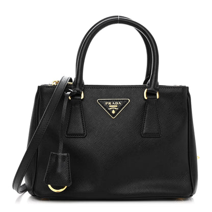 Prada Saffiano Small Galleria Double Zip Tote Black 1 of 10