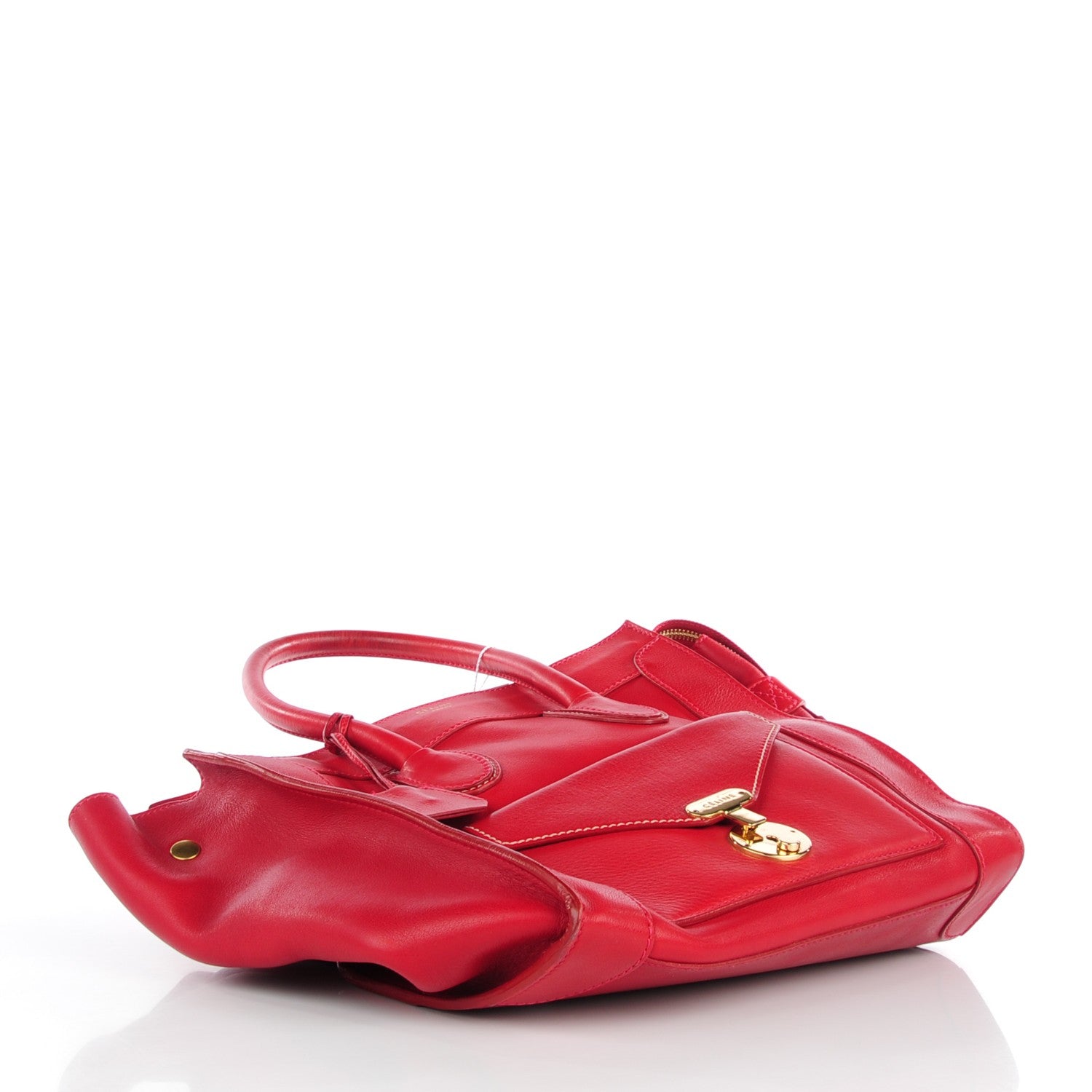 Celine Smooth Calfskin Mini Envelope Luggage Red 2 of 10