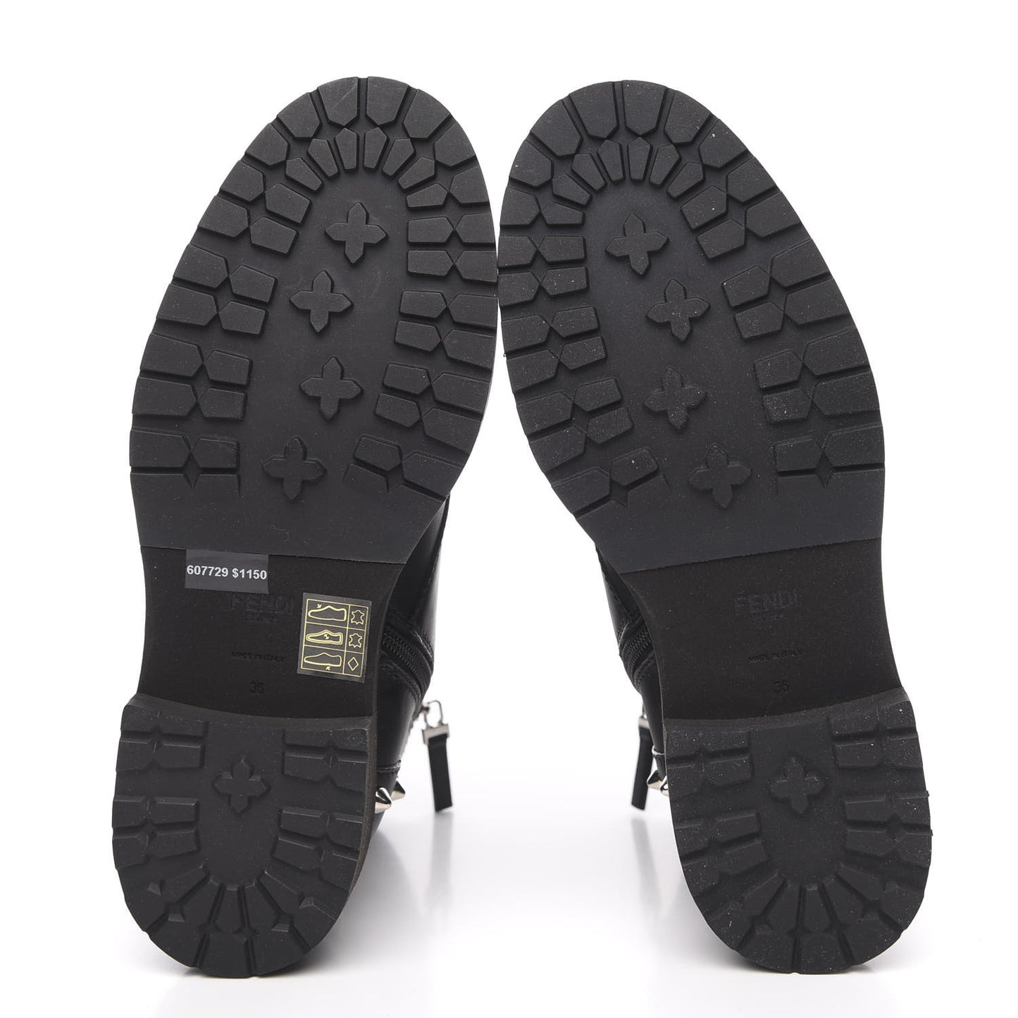 Vitello Studded FF Combat Boots 36 Black