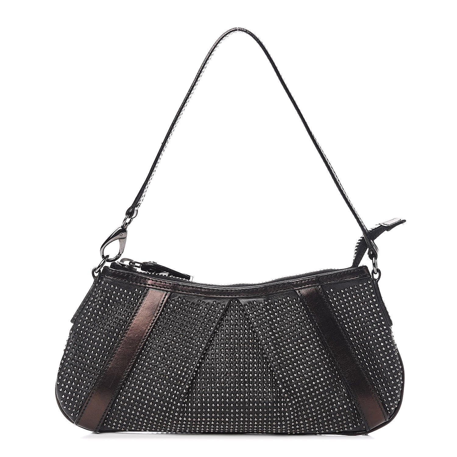 Burberry Calfskin Studded Shoulder Bag Black 1 of 11