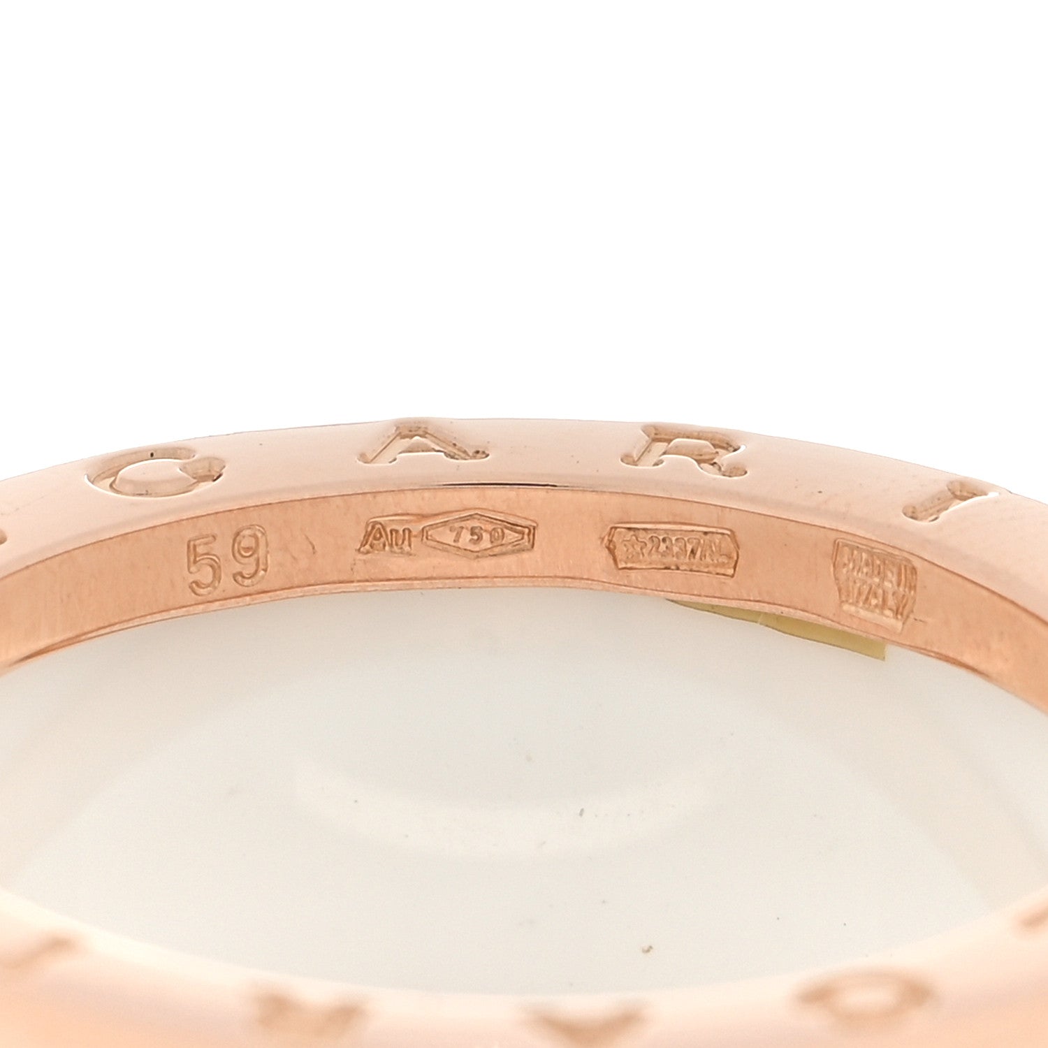 Bulgari 18K Rose Gold White Ceramic B.Zero1 Four-Band Ring 59 8.75 4 of 5