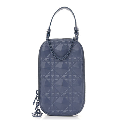 Christian Dior Calfskin Cannage Diamond Cannage Phone Holder Blue 1 of 10