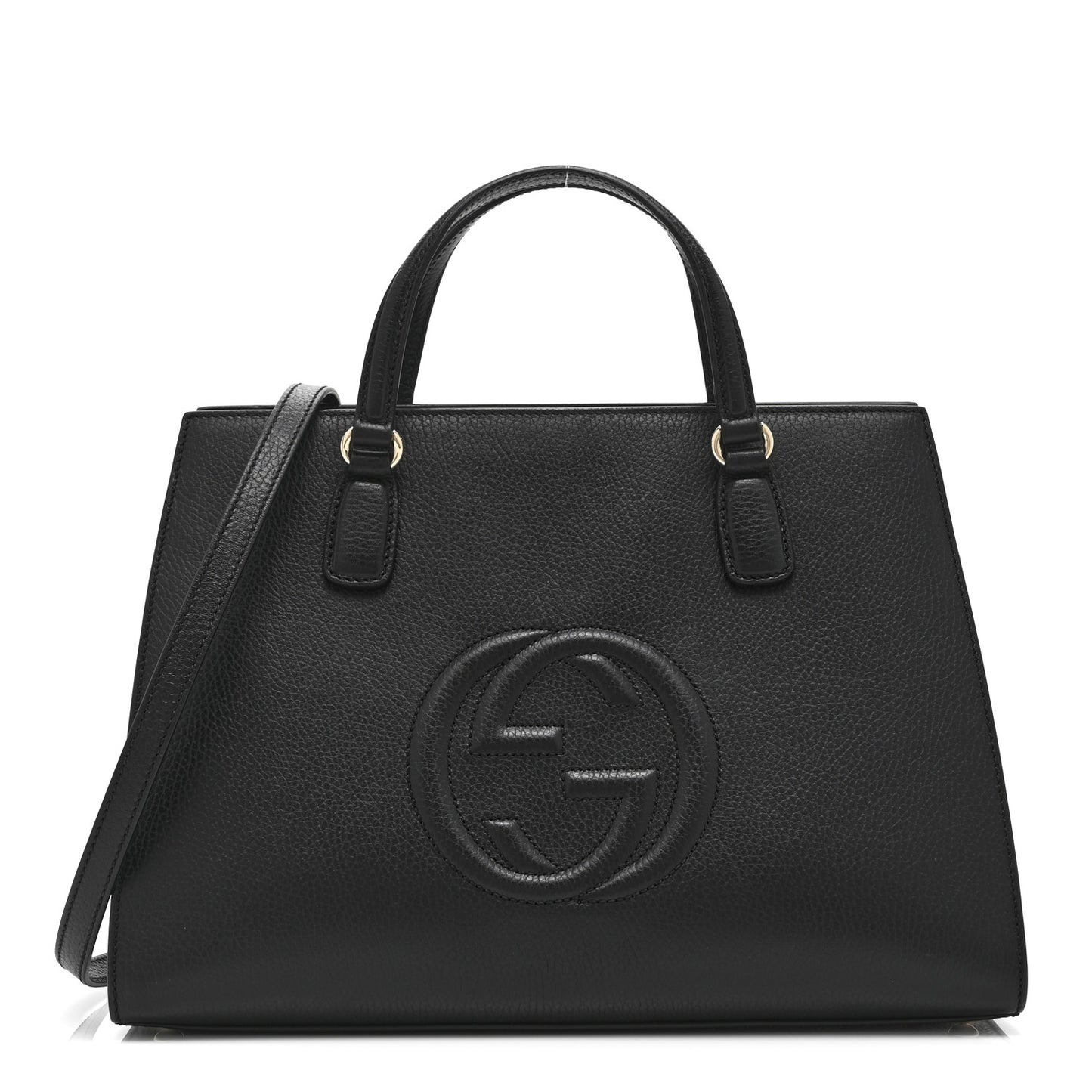 Dollar Calfskin Large Soho Top Handle Satchel Black