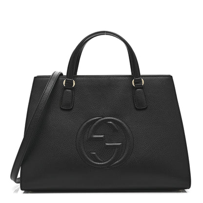 Gucci Dollar Calfskin Large Soho Top Handle Satchel Black 1 of 12