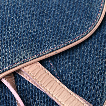 Christian Dior Patent Denim Jeans Saddle Bag Blue Pink 27 of 27