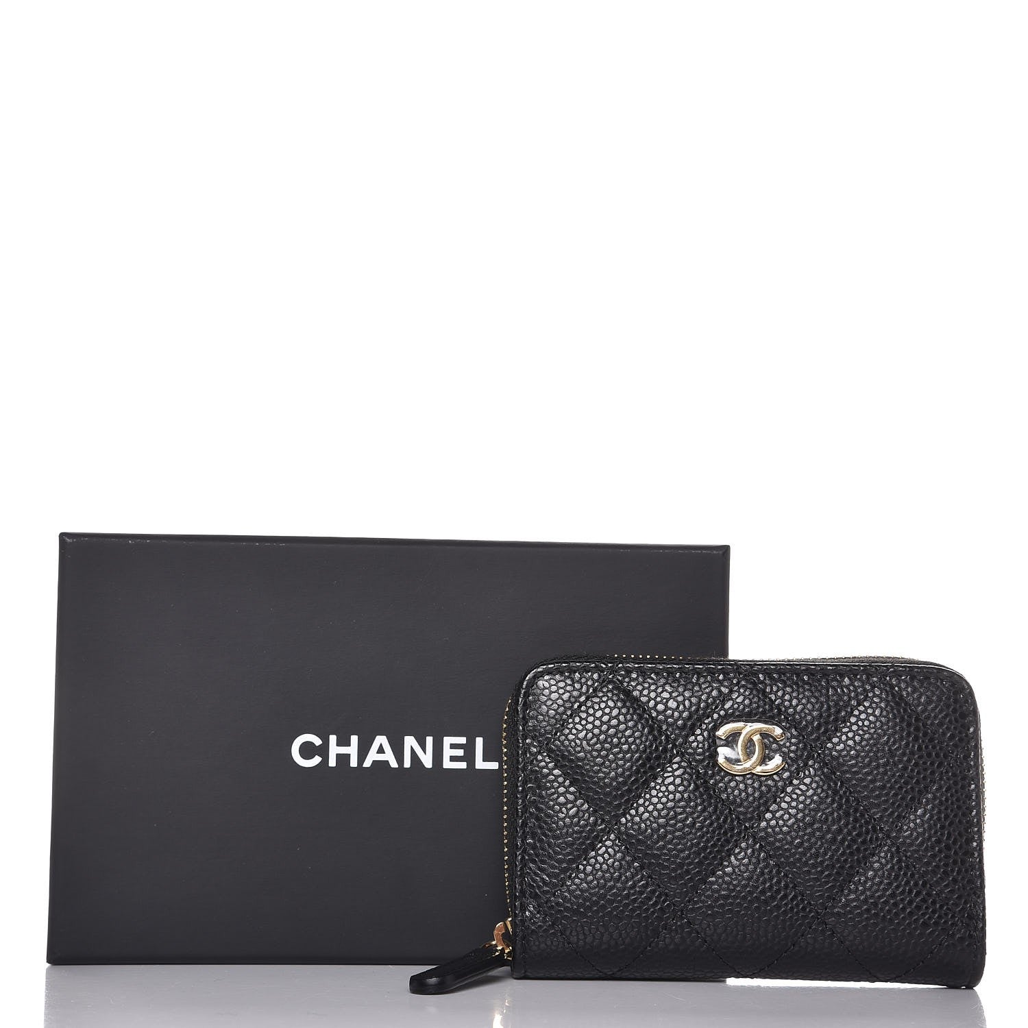 Chanel Caviar Quilted Zip Coin Purse Black 8 of 8