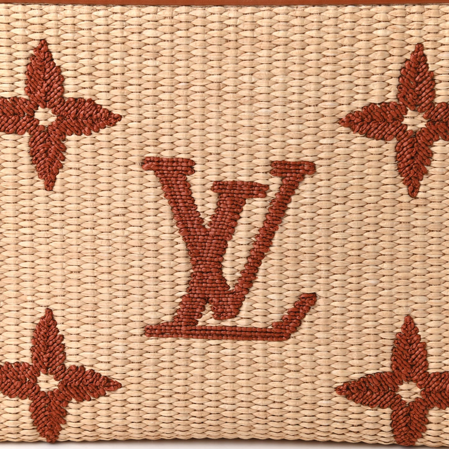Raffia Monogram Giant Toiletry Pouch 26 Tan