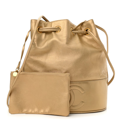 Chanel Metallic Lambskin CC Drawstring Shoulder Bag Gold 1 of 21