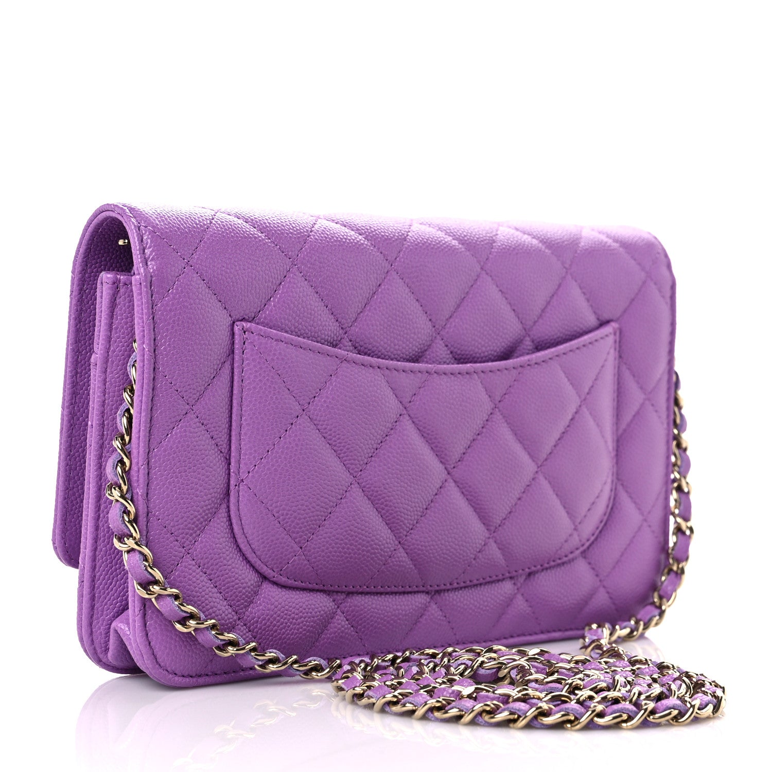 Chanel Caviar Quilted Wallet On Chain WOC Purple 3 of 11