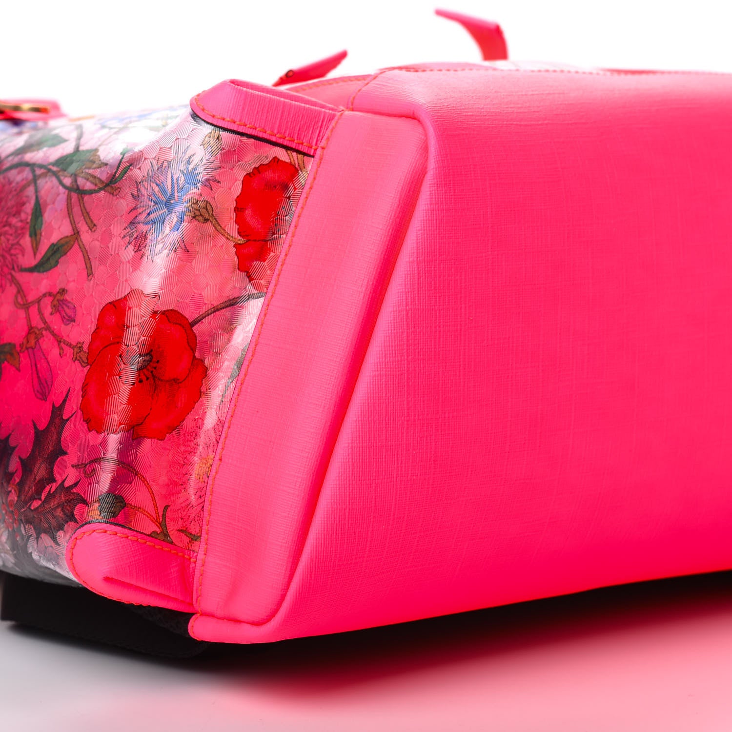 Gucci PVC Floral Double Buckle Backpack Fuchsia 8 of 9