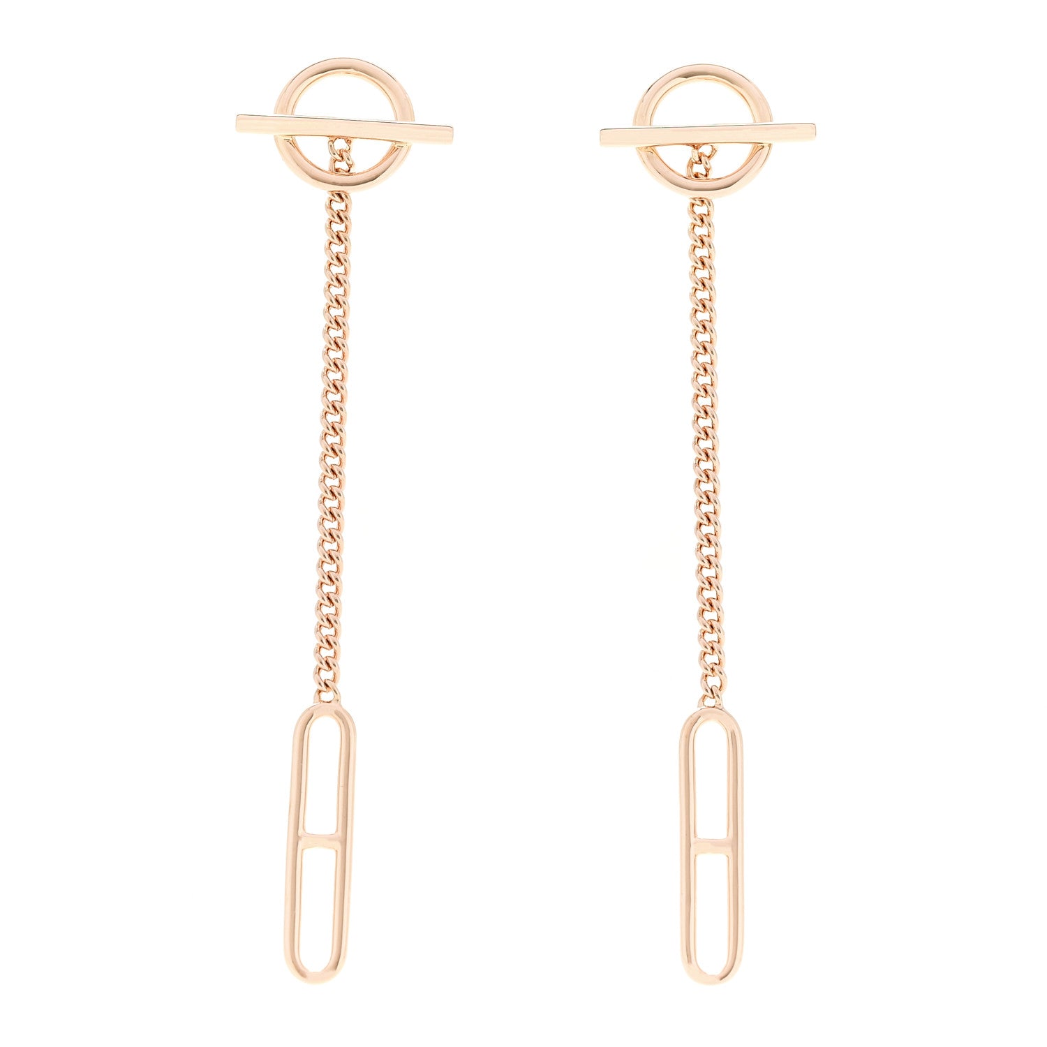 Hermes 18K Rose Gold Echappee Earrings 1 of 4