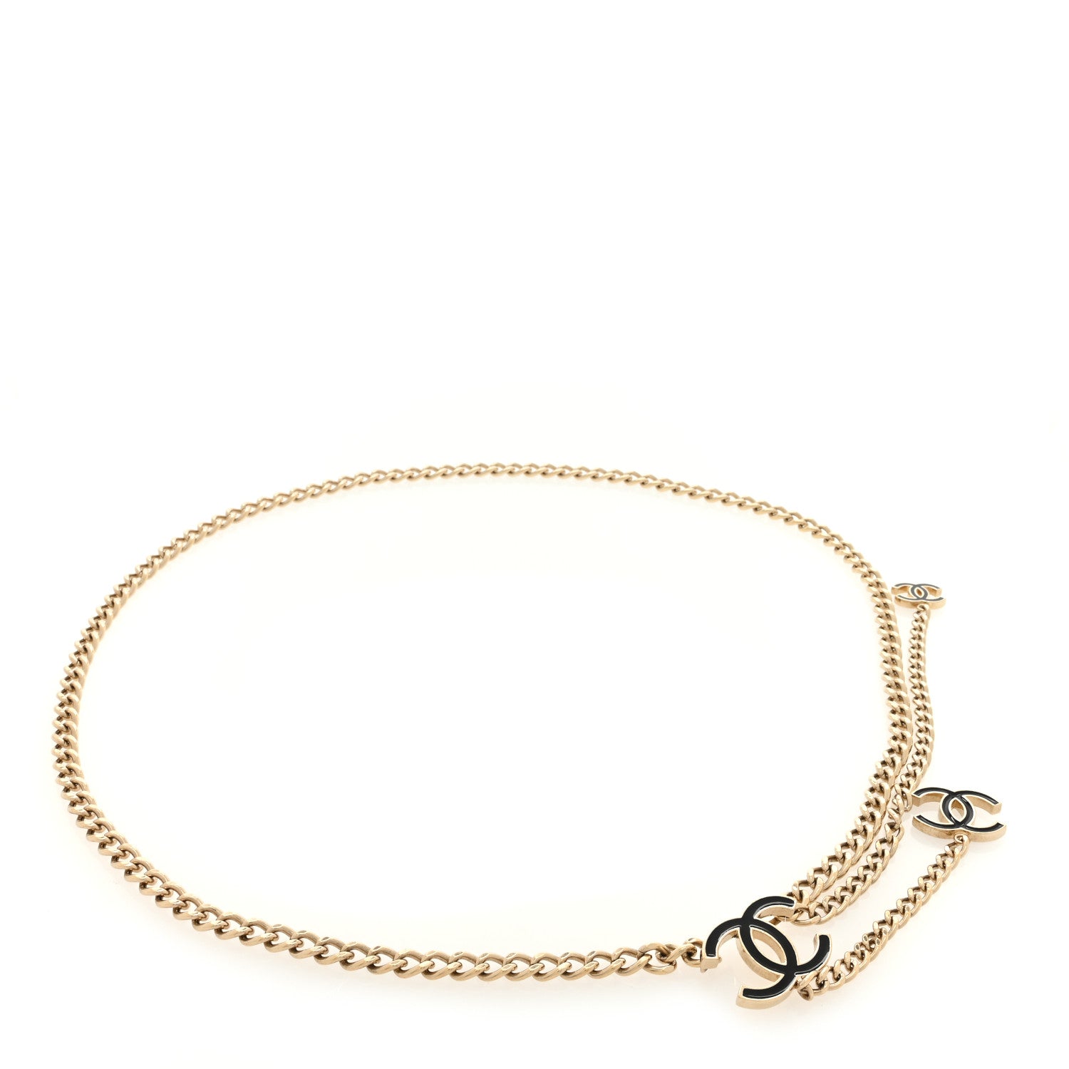 Chanel Enamel CC Chain Logo Belt Gold Black 1 of 3