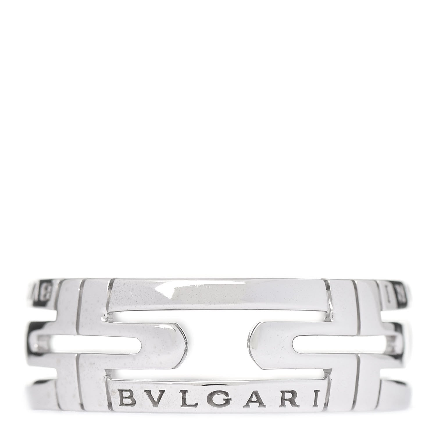 Bulgari 18K White Gold Parentesi Band Ring 59 8.75 1 of 6