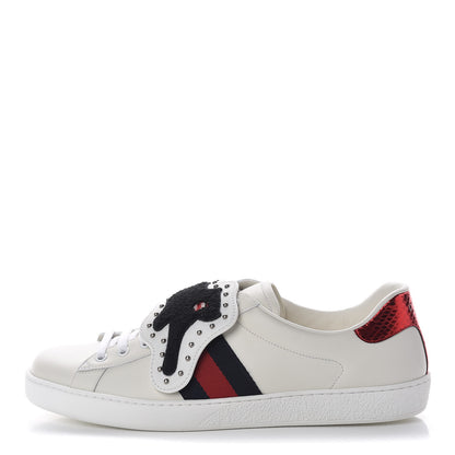 Gucci Calfskin Ayers Web Panther Embroidered Mens Ace Sneakers 11 White 1 of 7