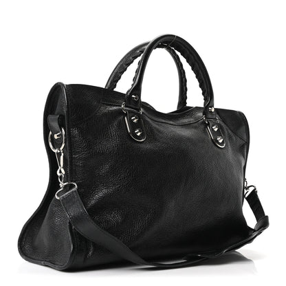 Balenciaga Chevre Silver Metallic Edge Hardware City Black 3 of 10