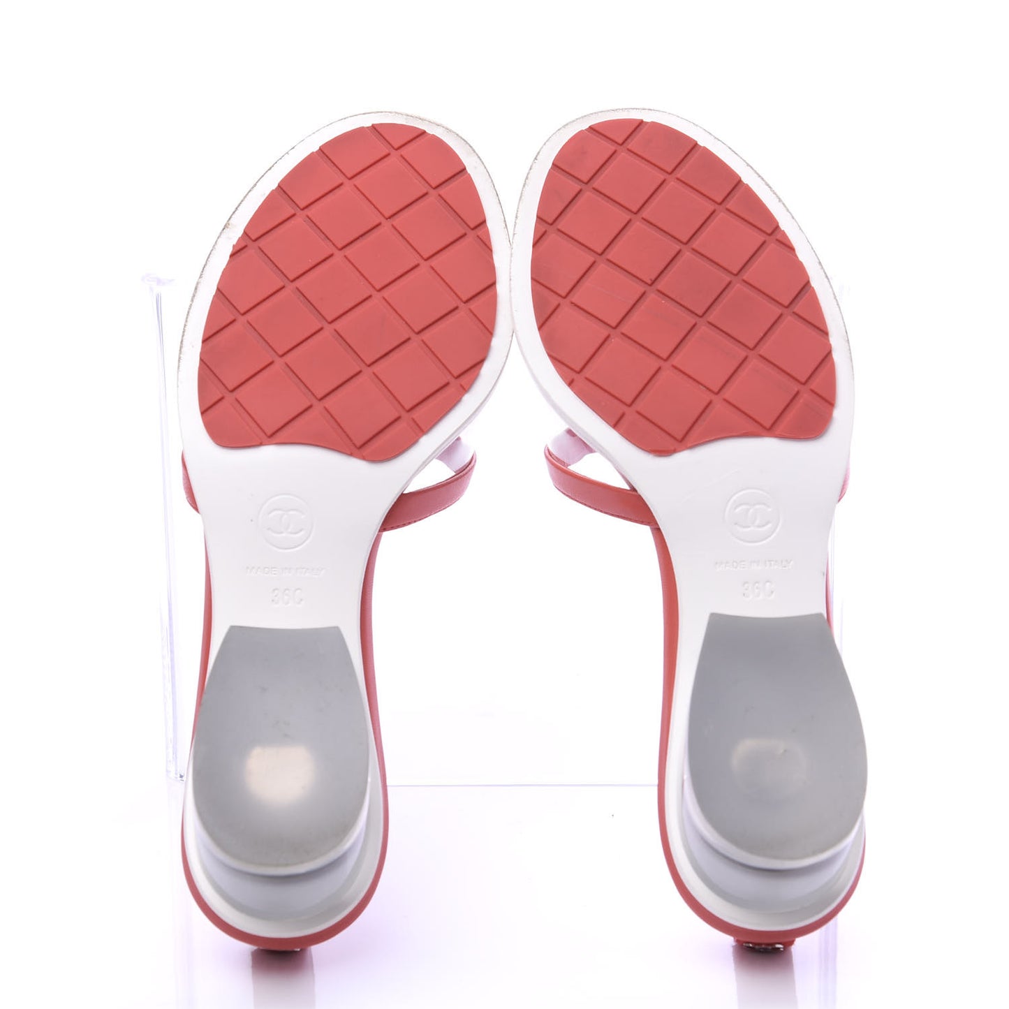 Lambskin PVC Mule Transparent 36 Red