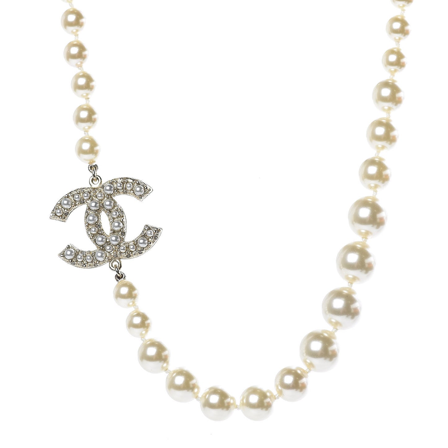 Pearl CC 100th Anniversary Necklace Light Gold