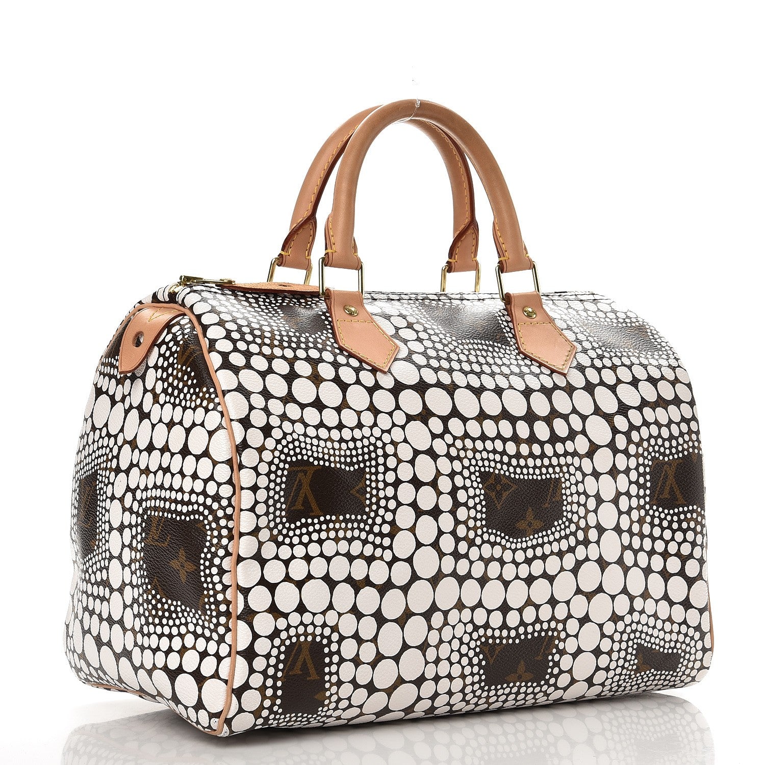 Louis Vuitton Monogram Kusama Town Speedy 30 White 3 of 11