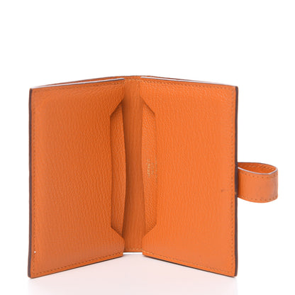 Hermes Chevre Mysore Bearn Card Holder Wallet Orange 4 of 8