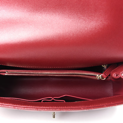 Chanel Caviar Lizard Embossed Quilted Small Coco Handle Flap Burgundy 5 of 10