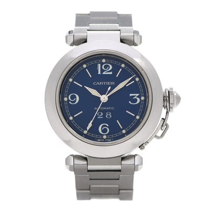 Cartier Stainless Steel 35mm Pasha C Big Date Automatic Watch Blue 1 of 4