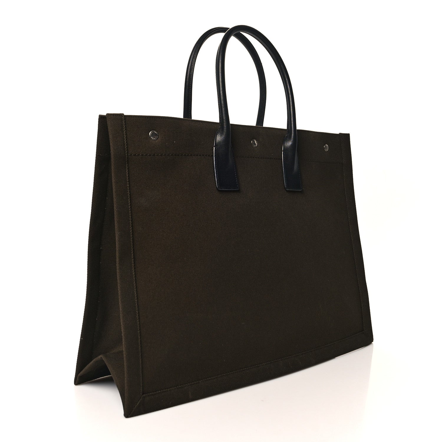 Saint Laurent Linen Calfskin Rive Gauche Tote Khaki 3 of 10