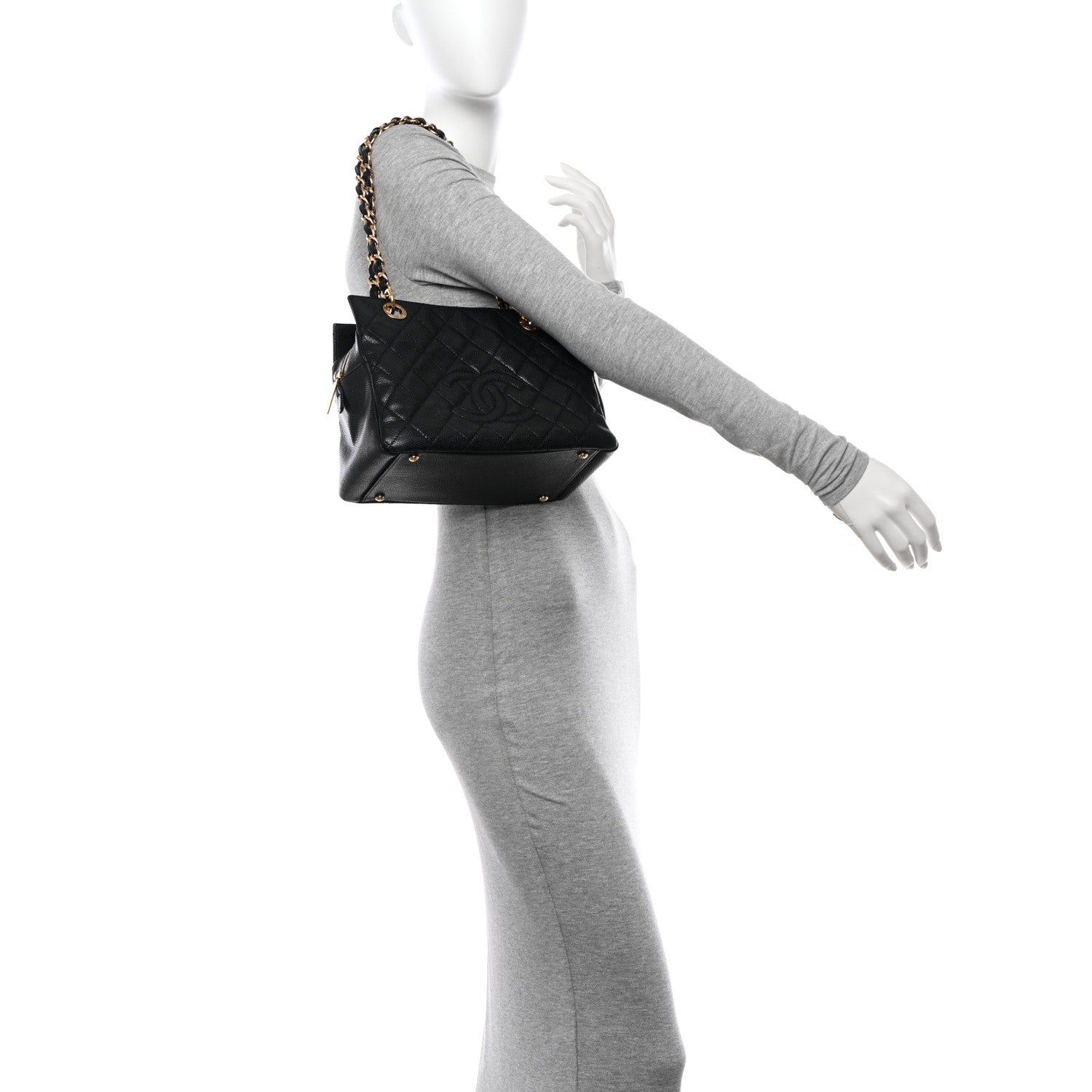 Chanel Caviar Quilted Petit Timeless Shopping Tote PTT Black 2 of 12