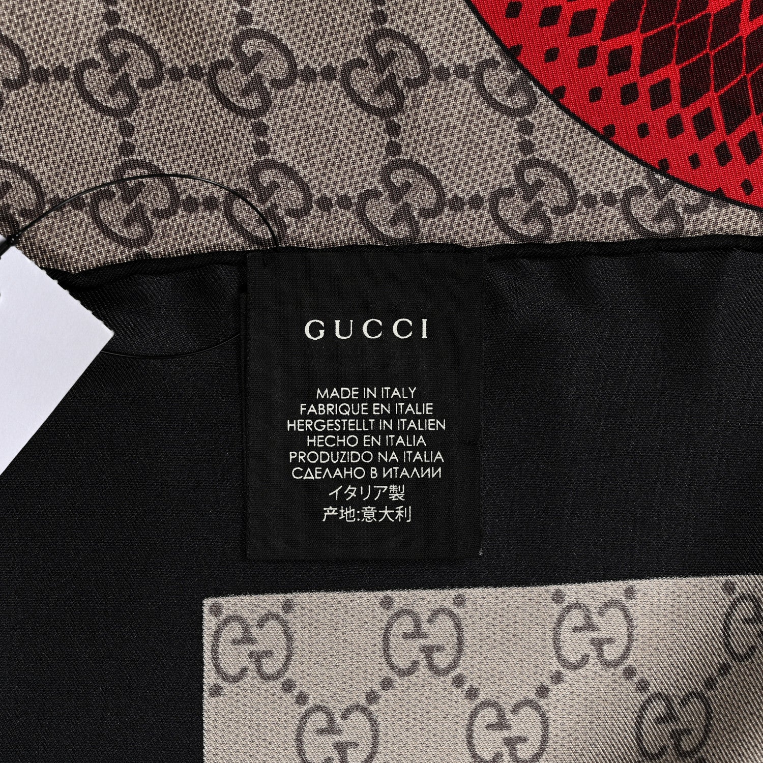 Gucci Silk Monogram Kingsnake Square Scarf Black Multicolor 3 of 3