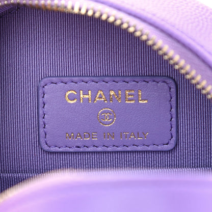 Chanel Caviar Quilted Round Clutch With Chain Purple 6 of 10