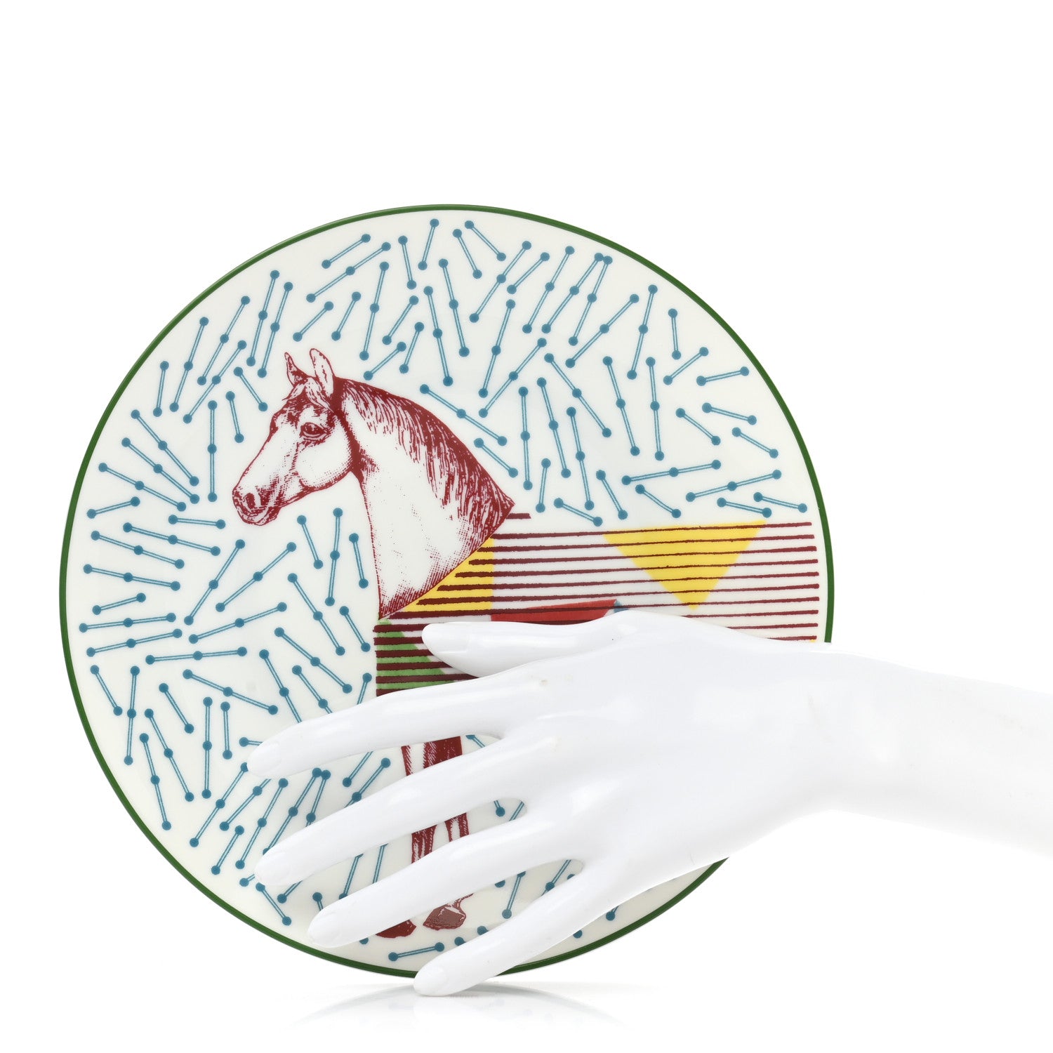 Hermes Porcelain Hippomobile Dessert Plate Set of 2 2 of 7
