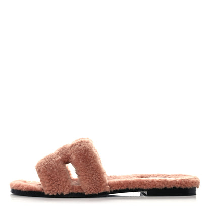 Hermes Woolskin Oran Sandals 40 Rose Aube 1 of 7