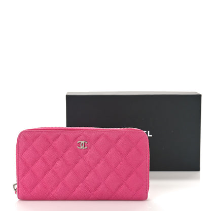 Chanel Caviar Quilted Large Gusset Zip Around Wallet Pink 10 of 10