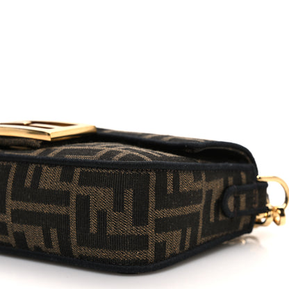 Fendi Fabric Jacquard FF 1974 Mini Baguette Tobacco Moro Black 10 of 11