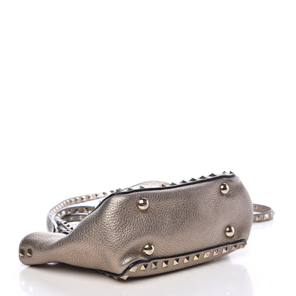Valentino Garavani Metallic Alce Printed Calfskin Mini Rockstud Tote Sasso 4 of 12