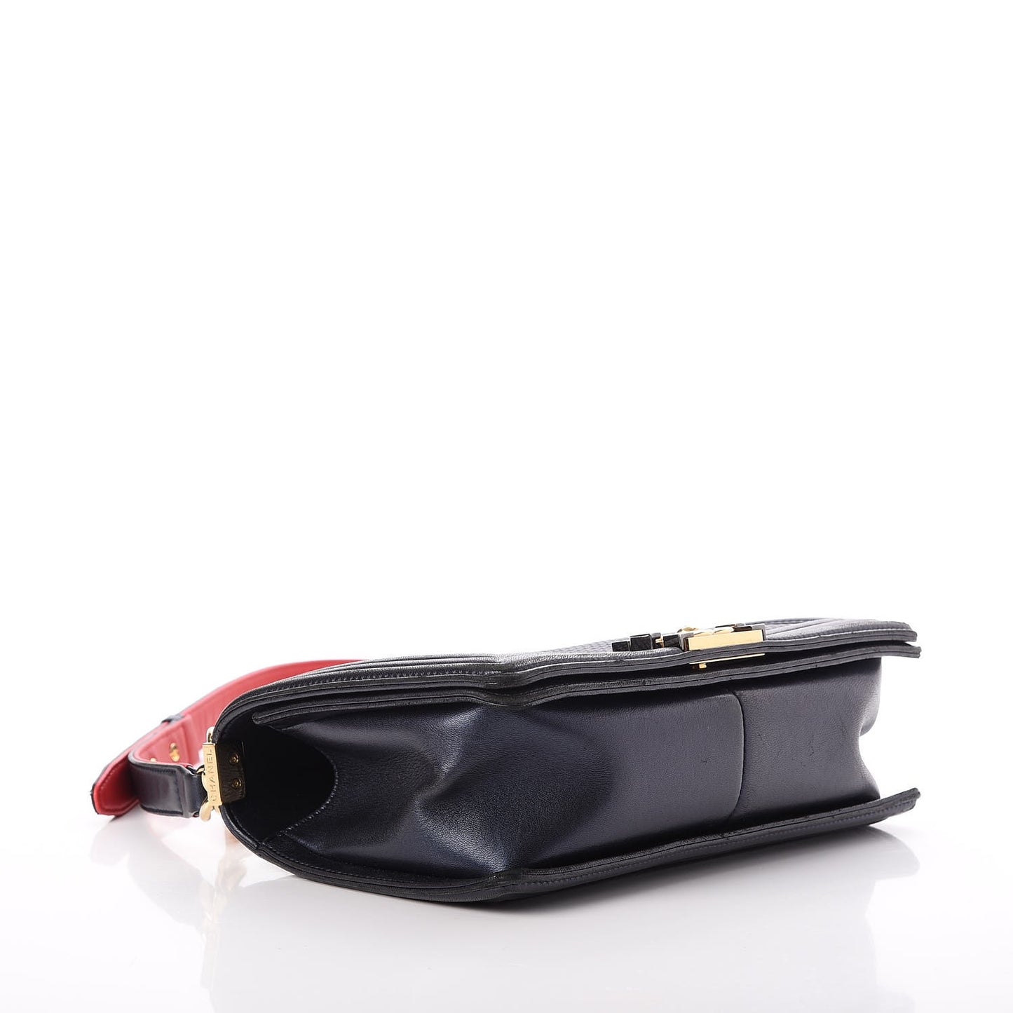 Lambskin Embossed Medium Boy Cube Flap Navy