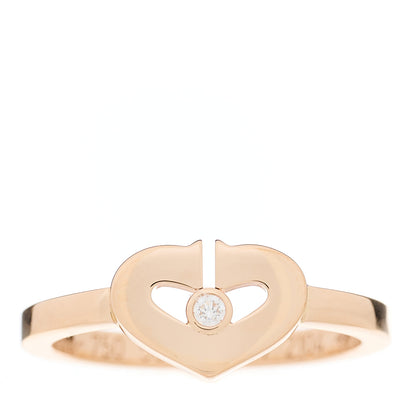 Cartier 18K Pink Gold Diamond Small Hearts and Symbols Ring 50 5.25 1 of 5