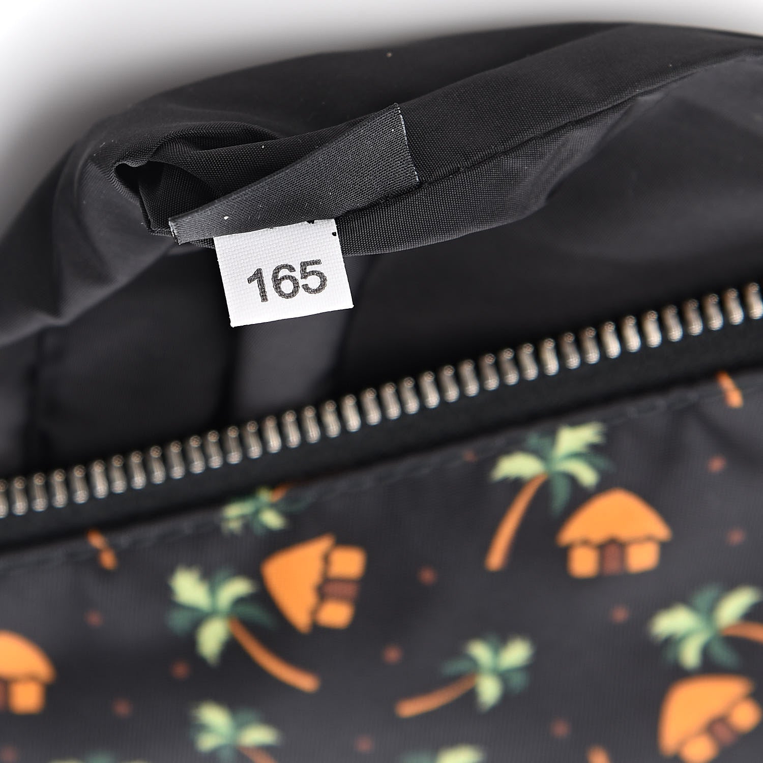 Prada Tessuto Nylon Palm Tree Print Pouch Black 7 of 9