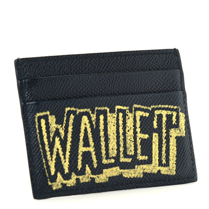 Balenciaga Signature Grained Calfskin Graffiti Ville Multi Card Holder Black Yellow 3 of 8