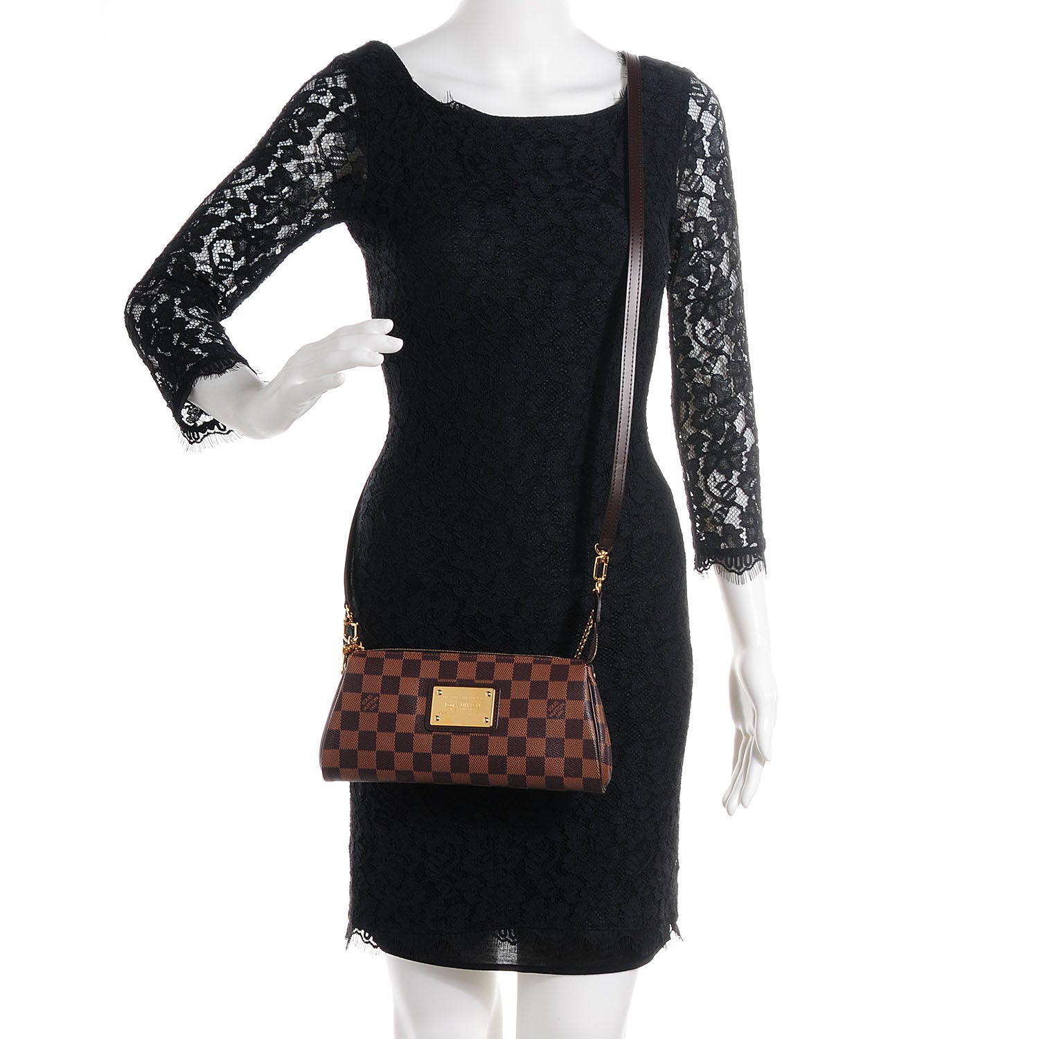 Louis Vuitton Damier Ebene Eva Clutch 2 of 7
