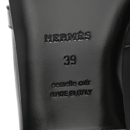 Hermes Lizard Calfskin Oz Mules 39 Ombre Black 7 of 9